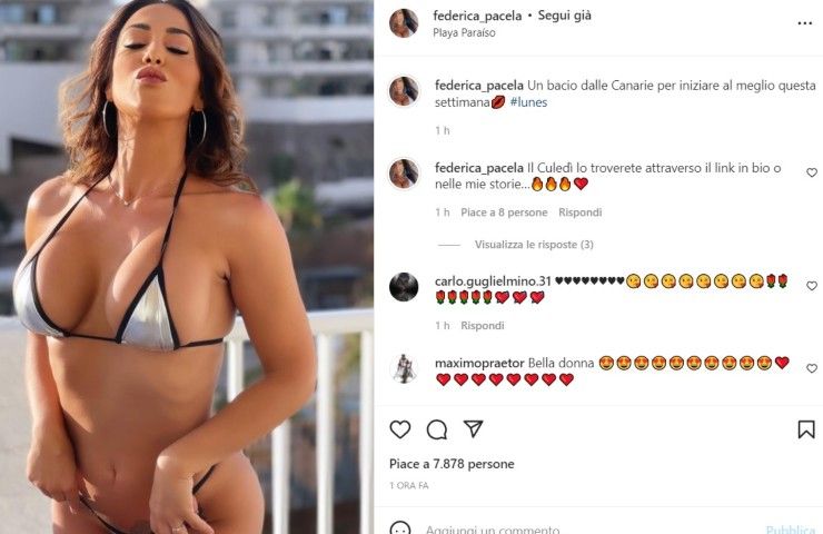 Federica Pacela, il lunedì è un piacere: il bikini è più incontenibile che mai - FOTO