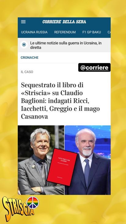 Claudio Baglioni scontro Striscia la Notizia